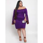 Generic Women's Hojri Solid Knee Length Fit and Flare Dress (Royal Blue) - Image 3