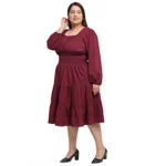 plus size maroon dress
