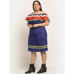 Generic Women's Crepe Printed Knee Length Fit and Flare Dress (Multi) - Image 3