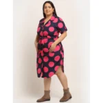 Generic Women's Crepe Printed Knee Length Fit and Flare Dress (Multi) - Image 2