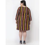 Generic Women's Crepe Printed Knee Length Fit and Flare Dress (Multi) - Image 2