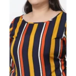 Generic Women's Crepe Printed Knee Length Fit and Flare Dress (Multi) - Image 4