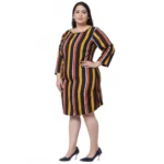 Generic Women's Crepe Printed Knee Length Fit and Flare Dress (Multi) - Image 6