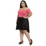 Generic Women's Hosri Polister Solid Knee Length Fit and Flare Dress (Black) - Image 6