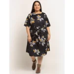 Generic Women's Crepe Printed Knee Length Fit and Flare Dress (Multi) - Image 6