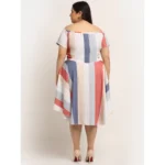 Generic Women's Crepe Printed Knee Length Fit and Flare Dress (Multi) - Image 2