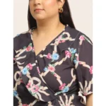 Generic Women's Crepe Printed Knee Length Fit and Flare Dress (Multi) - Image 4