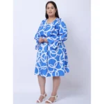 Generic Women's Crepe Printed Knee Length Fit and Flare Dress (Multicolor) - Image 5