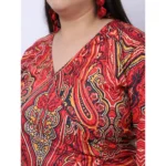 Generic Women's Crepe Printed Knee Length Fit and Flare Dress (Multicolor) - Image 3