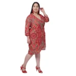 Generic Women's Crepe Printed Knee Length Fit and Flare Dress (Multicolor) - Image 7