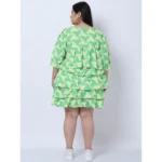 Generic Women's Crepe Printed Knee Length Fit and Flare Dress (Multicolor) - Image 2