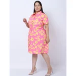 Generic Women's Crepe Printed Knee Length Fit and Flare Dress (Multicolor) - Image 3