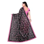Generic Women's Lycra Blend Saree with Blouse (Pink, 5-6 Mtrs) - Image 2