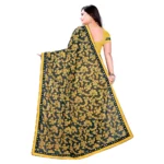 Generic Women's Lycra Blend Saree with Blouse (Mustard, 5-6 Mtrs) - Image 2
