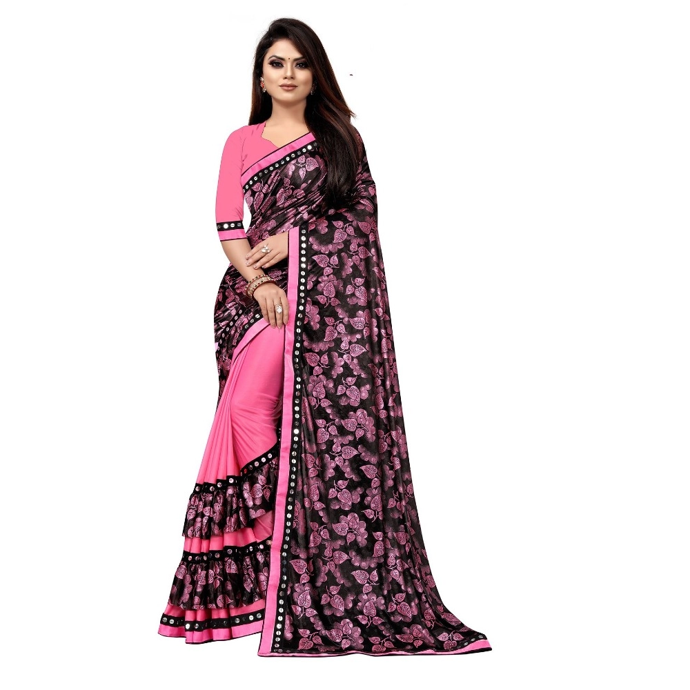 52351828011_c5bf470f78_o_d-1000x1000-1.webp Pink Lycra Blend Saree with Mirror Work Blouse