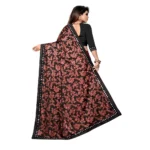 Generic Women's Lycra Blend Saree with Blouse (Red, 5-6 Mtrs) - Image 2