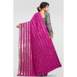 Generic Women's Vichitra Saree with Blouse (Pink, 5-6 Mtrs) - Image 2