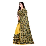 Generic Women's Lycra Blend Saree with Blouse (Mustard, 5-6 Mtrs) - Image 3