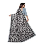 Generic Women's Lycra Blend Saree with Blouse (Grey, 5-6 Mtrs) - Image 2