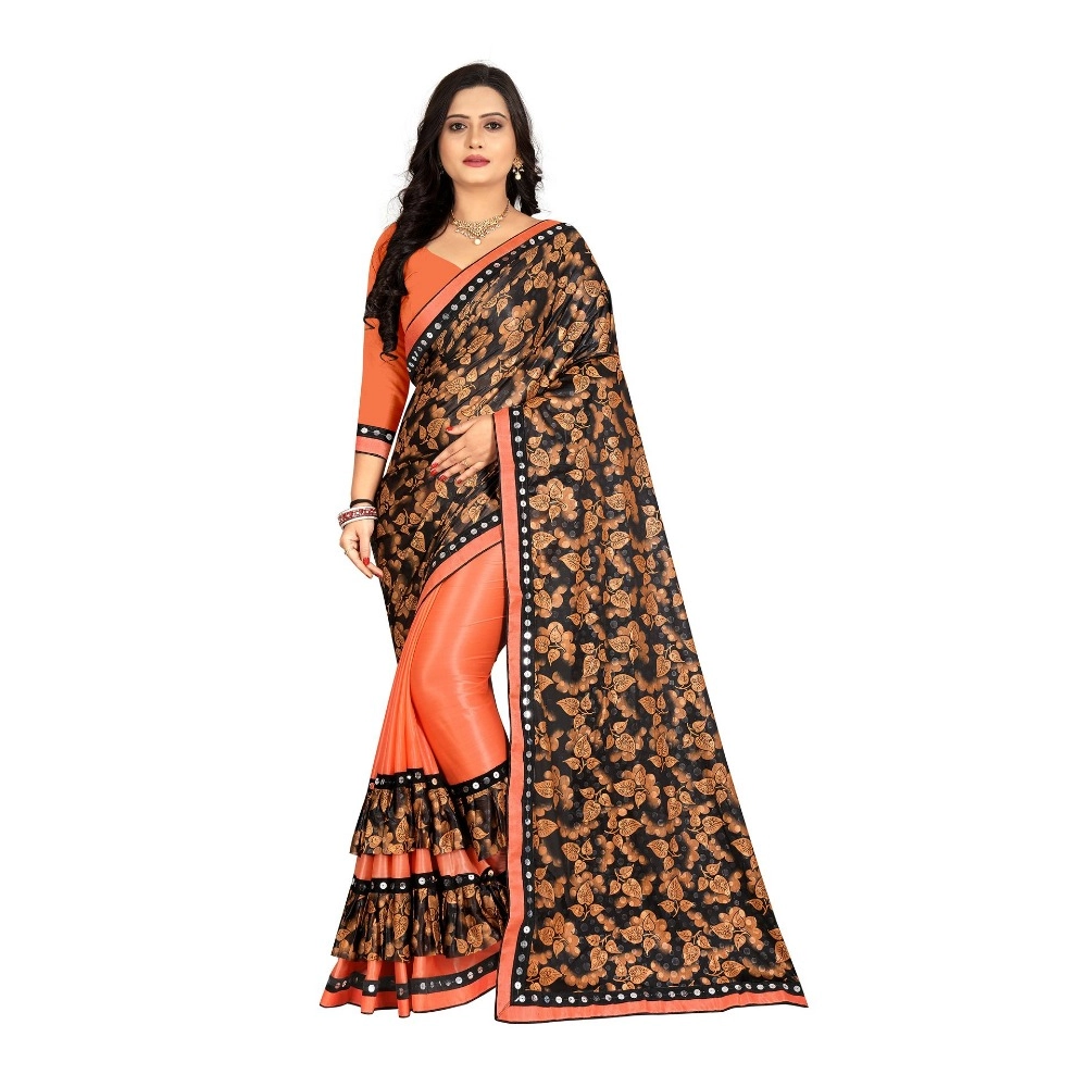 52352149994_06ed2077b2_o_d-1000x1000-1.webp Orange Lycra Blend Saree with Mirror Work Blouse