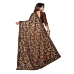 Generic Women's Lycra Blend Saree with Blouse (Coffee, 5-6 Mtrs) - Image 2