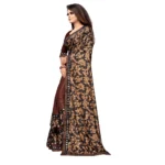 Generic Women's Lycra Blend Saree with Blouse (Coffee, 5-6 Mtrs) - Image 3