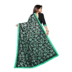 Generic Women's Lycra Blend Saree with Blouse (Green, 5-6 Mtrs) - Image 2