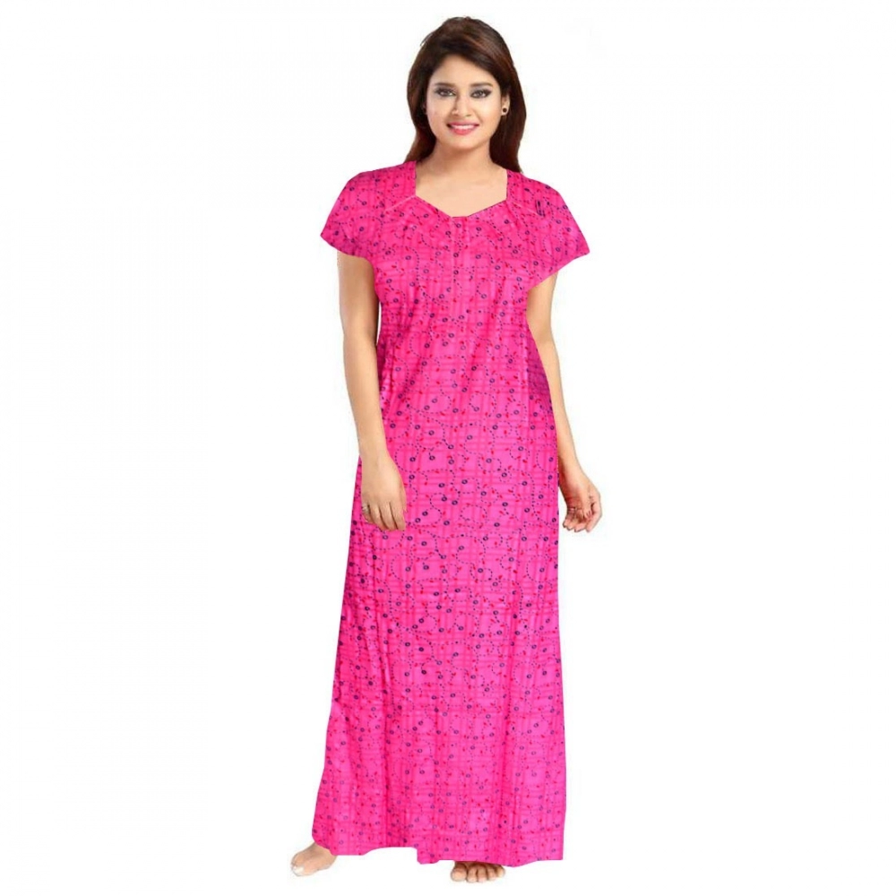Women's Pink Cotton Nighty