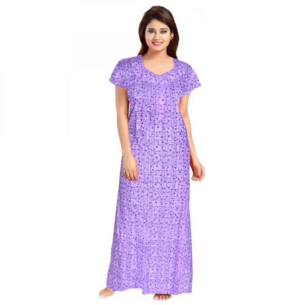 Women's Lavender Cotton Nighty