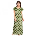 Women's Green Cotton Nighty