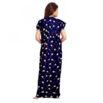Generic Women's Cotton Printed Maxi Nighty (Purple) - Image 3