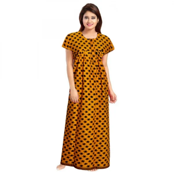Women's Mustard Cotton Nighty