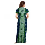 Generic Women's Cotton Printed Maxi Nighty (Green) - Image 3