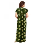Generic Women's Cotton Printed Maxi Nighty (Green) - Image 3