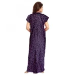 Generic Women's Cotton Printed Maxi Nighty (Purple) - Image 3