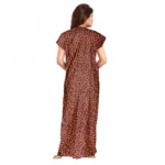 Generic Women's Cotton Printed Maxi Nighty (Brown) - Image 3