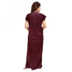 Generic Women's Cotton Printed Maxi Nighty (Brown) - Image 3