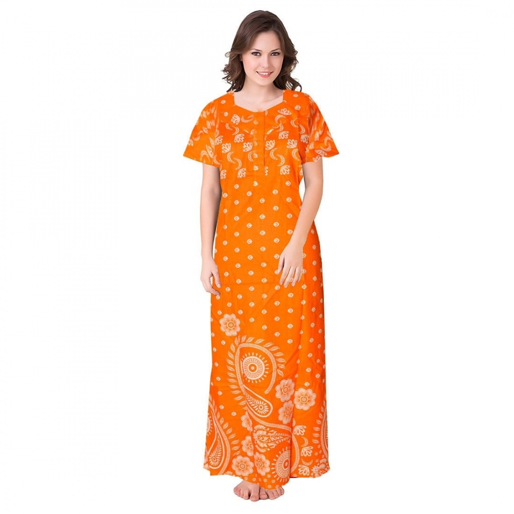 52361547018_2ae7a64906_o_d-1000x1000-1.webp Generic Women's Cotton Printed Maxi Nighty (Orange) - Image 1
