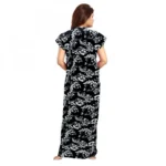 Generic Women's Cotton Printed Maxi Nighty (Black) - Image 3