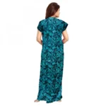Generic Women's Cotton Printed Maxi Nighty (Blue) - Image 3