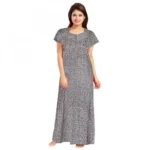 Women's Grey Cotton Nighty