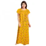 Women's Yellow Cotton Nighty