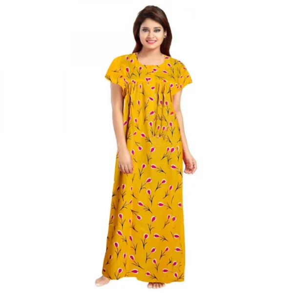 Women's Yellow Cotton Nighty