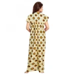 Generic Women's Cotton Printed Maxi Nighty (Off White) - Image 3