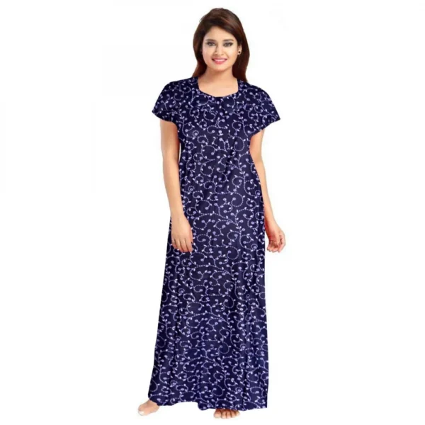 Women's Blue Cotton Nighty