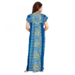 Generic Women's Cotton Printed Maxi Nighty (Blue) - Image 3