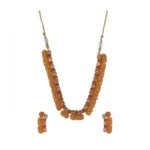 Laxmi Coin Choker Set White Faux Pearls