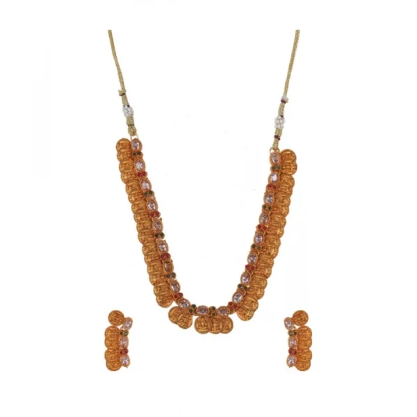 Laxmi Coin Choker Set White Faux Pearls