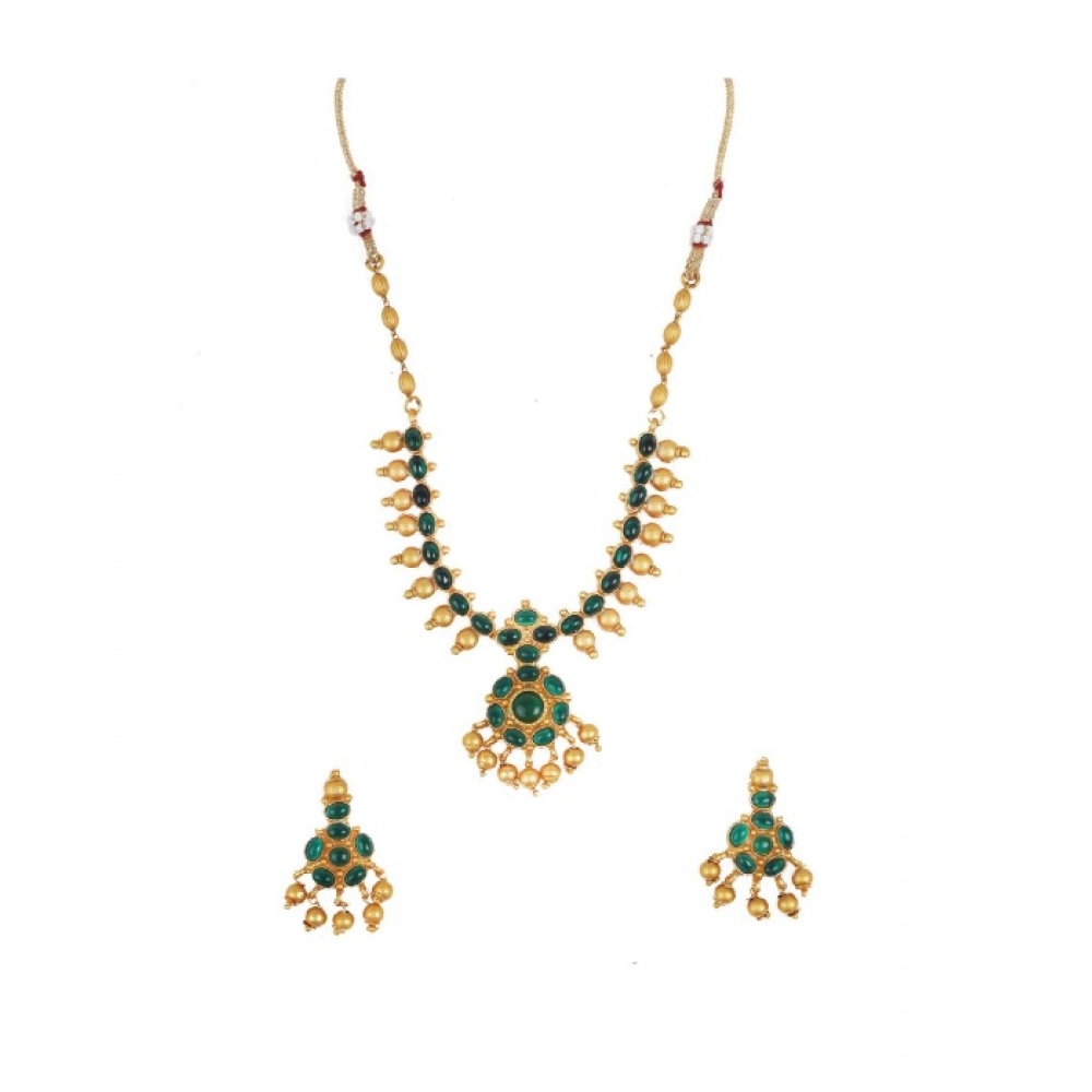 52367614792_2301275f75_o_d-1000x1000-1.webp Women's Elegant Kampu Green Necklace Set - Free Size - With Dupatta by Nari Haat, Indian ethnic wear, women clothing,...