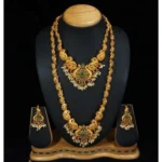Elegant Green Temple Jewellery Set for Women with Matching Earrings - Traditional Indian Necklace & Earring Set (Free...